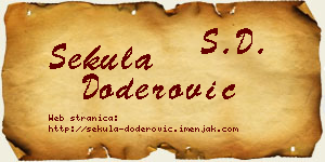 Sekula Doderović vizit kartica